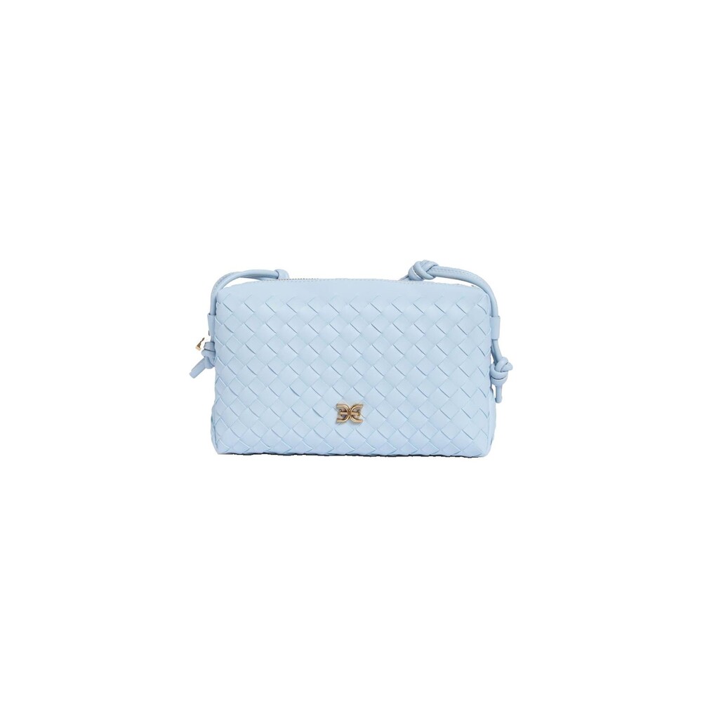 Sam Edelman Margo Baby Blue Woven Leather Crossbody Bag Knotted Strap Purse NWOT